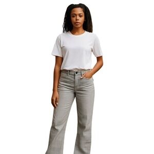 Ralph Lauren Denim Wide Leg Striped Sailor Pants Young Blue & White Young 14 Y2K
